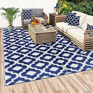 1.8mx2.7m Indoor Outdoor Patio Rug RV Mat Camping Reversible Beach Mat 20317