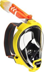 OCEAN REEF - Aria QR+ Quick Release Full Face Snorkel Mask with Snorkel - 180 Degree Underwater View and Quick Release System (M/L, Yellow).