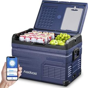 AAOBOSI compressore Frigo Portatile 37L, Frigo Per Auto Doppia Zona, Frigorifero da Viaggio con WiFi, -20 ℃ a 20℃, 12/24V DC e 100/240V AC,Per Auto, Camion, Camper, Barca e Presa Di Corrente
