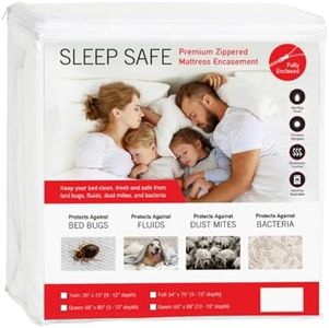 Local Group Industries Bed Bug Proof Mattress Encasement, Polyester-Cotton Bed Bug Mattress Protector, Waterproof and Breathable Twin Mattress Cover, Fits 39 x 75 Inches, 09-12" Depth