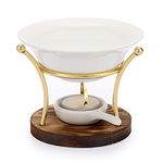 JUXYES Romantic Ceramic Tealight Wax Melt Warmer, Non Elecric Essential Oil Warmer Candle Fragrance Warmer Aromatherapy Wax Candle Tart Burner Warmer Diffuser for Home Decoration