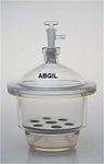 ABG GLASS VACUUM DESICCATOR WITH COVER KNOB & PORCELAIN PLATE ONE UNIT. 150MM (15CM)