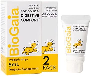 BioGaia Protectis Baby Probiotic Drops | Baby Essentials for Colic & Gas Relief | Safe for Newborns | Ease Crying, Fussing, Colic, Gas, Spit-ups & Constipation | No Dairy, Soy & Gluten | 5mL (2-Pack)