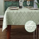 SASTYBALE Spring Tablecloths Jacquard Table Cloth Water Resistant & Wrinkle Free Spillproof Polyester Table Cover for Kitchen Dining Tabletop (Rectangle/Oblong, 52" x 70" (4-6 Seats), Sage Green)