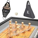 CROWN ME Deluxe Shuffleboard Shuffleboard Bowling Pin Set with Carry Bag, Ball