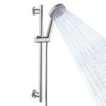 KES 25 Inch Shower Slide Bar, 5-Function Handheld Showerhead with Hose, Adjustable Hand Shower with Sliding Bar Set Wall Mounted Brushed Finish, F204-BS+KP501B-BN