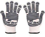 Extreme Heat Resistant Oven Gloves - EN407 Certified 932F - Cooking Gloves for BBQ, Grilling, Baking,Cutting, Welding, Smoker Fireplace (Black)