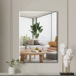 Arcus Home 30"x40" Frameless Rectangle Wall Mirror wirh Beveled Edge, Rectangular Mirror with Polished Edge for Bathroom, Large Wall Hanging Mirror for Bathroom, Entryway, Living Room