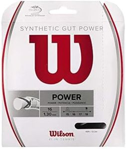 Wilson Synthetic Gut Power 40-Feet Tennis String Set, Black, 16