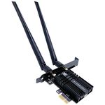 SYONCON WiFi 6E AXE5400 PCIe WiFi Card Intel AX210 Chipset with Bluetooth 5.3 Tri-Band 2.4G/5G/6GHz 5374Mbps PCI Express Wireless Network Card Wi-Fi Adapter for Desktop PC Windows 10/11 (Black)