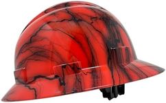 ACERPAL Full Brim Non-Vented Gloss Finish Iron Veins Art Design OSHA Hard Hat with 6 Point Suspension