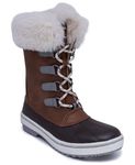 Nautica Women's Lace-Up Winter Snow & Rain Boots - Water-Resistant Insulated Boots with Cozy Faux Fur Lining for Warmth and Comfort - Glenoak, Brown, 4 UK