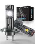 AGPTEK H7 LED 60W Headlight Bulbs, 6000K 14000LM Cool White Mini LED H7 Bulbs Car Conversion Kit, Fanless, Non-Polarity, Wireless H7 Halogen Replacement Bulb, Pack of 2