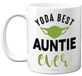 Auntie Birthday Gifts - Yoda Best Mug - Best Auntie Mugs, Happy Birthday Aunty Gift, Special Aunt Gifts for Christmas, Funny Xmas Tea Coffee Cup Cups, 11oz Ceramic Dishwasher Microwave Safe Mugs