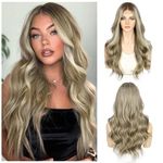 Sapphirewigs Lace Front Wig 13x4 Synthetic Wig Body Wave Brown Highlight Kanekalon Futura Pre-plucked Daily Wear Party Date Wig 22inch