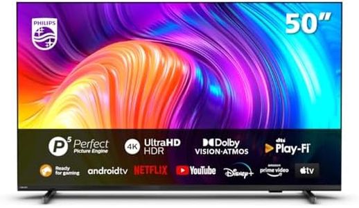 Philips 50-Inch 4K LED Android Smart TV | UHD & HDR10+ | Dolby Vision & Dolby Atmos | P5 Perfect Picture Engine | 50PUT8217/75