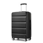 Kono Medium 24" Suitcase | Expandable Hard Shell Luggage | Lightweight | TSA Lock | 4 Sturdy Spinner Wheels | Travel Carry-On Luggage (Black,65x43.5x25cm)