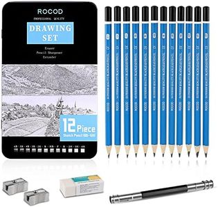 ROCOD Profession Sketch Pencils 6B to 4H for Kids and Adults Drawing, Art Graphite Pencil for Artists Beginner Sketching