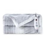 Bearhug Heated Throw Blanket, 50"x60" Electric Blanket, Cozy Faux Fur& Soft Sherpa, ETL Certified, 4 Hours Auto-Off Timer&6 Heating Levels, Machine Washable, 5-Year Warranty