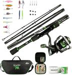 AMUNDSON - Trek Rod & Reel - IM6 Graphite Carbon Rod - Fishing set for camping, hiking & kayaking - Suitable for fresh and salt water & all seasons - For beginners & anglers