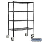 Salsbury Industries Mobile Wire Shelving Unit, 48-Inch Wide by 80-Inch High by 18-Inch Deep, Chrome