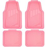 CAR PASS 4-Piece Car Mat Set - Universal Waterproof Floor Mats for Most Vehicles, Durable All-Weather Mats (Pink)