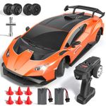 Lamborghini RC Drift Car, 1:18 4WD High Speed Remote Control Drift Cars with Full Proportional Throttle and LED Light, 35 KM/H RC Racing with Speed Adjustment, Boys Toy Gifts Age 6 7 8 9 10 11 12+