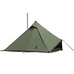 OneTigris CONIFER Canvas Tent with Stove Jack, Teepee Hot Tent with Snow Skirt for Tent Stove Winter Camping (Ranger Green)