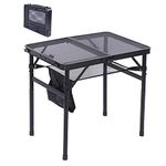 Nice C BBQ Table, Picnic Tables, Camping Table, Table Pliante Camping, Grill Table Height Adjustable Mesh Bag Lightweight, Carry Handle for Beach, Indoor (23.7” x 15.8” x 10.7”/22.3” Black)