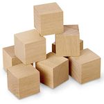 MERAKI Craft Wooden Block Cubes for Crafts DIY Project, 3X3X3 INCH (6)