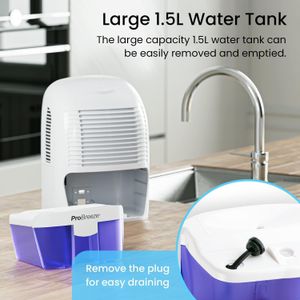 Pro Breeze 1500ml Dehumidifier – Compact Portable Moisture Remover