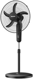 HOLMES 18" Stand Fan, 75° Oscillation, 3 Speeds, 5 Blades, Adjustable Height, 25° Head Tilt, Ideal for Home, Bedroom or Office, Black