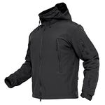 MAGCOMSEN Men's Tactical Jacket Winter Snow Ski Jacket Water Resistant Softshell Fleece Lined Winter Coats Multi-Pockets, Black, Small