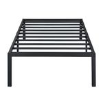 Olee Sleep 18 Inch Heavy Duty Steel Slat Anti-Slip Support, Easy Assembly Platform Bed Frame, Noise Free Steel Mattress Foundation, Maximum Storage, No Box Spring Needed, Black, Twin Size