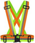 Weston9x Protective Safety Reflective Vest Belt Jacket with High Visibility, Night Cycling Reflector Strips Cross Belt Stripes Adjustable Vest - Multi Color