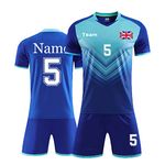 HDSD Personalised Football Shirt&Short for Men Women Boy Girl with Name Number Team Logo Custom Football Kit for Kids Adults