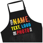 lepni.me Premium Personalised Aprons for Womens or Men Print Chef Name, Photo or Logo Cooking Custom Couples Gifts For BBQ Kings with Baking Queens