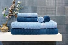 Mush Bamboo 6 PieceTowels Set | Ultra Soft, Absorbent and Antimicrobial 600 GSM (Bath Towel, Hand Towel and Face Towel) Perfect for Daily Use and Gifting (Navy & Sky)