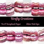 Glitter Pink Lips 6 x 6 Scrapbook P