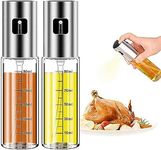 Oil Sprayer for Cooking, 2Pack Olive Oil Sprayer, Spray Bottle Oil Sprayer Mister for Cooking, Transparent Vinegar Oil Sprayer Dispenser 100ml for BBQ, Salad, Baking, Roasting, Grilling, Air Fryer