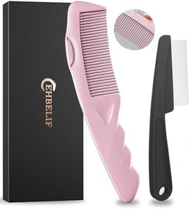 Dandruff Comb 2PC Upgraded Fine Tooth Scalp Detox Comb Lice for Women, Men & Kids Scalp Detoxing, Sweep & Massage Hair Brush Tool with Elegant Box for Hair Care (Pink)