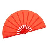 HONSHEN Dance Folding Hand Fan,13inch Red Large Chinese Kung Fu Tai Chi Plastic-Nylon Hand Held Folding Fans for Men/Women(Dance fan Red)