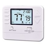 Heagstat 5-1-1 Day Programmable Thermostat for Home Conventional Single or Multistage Systems, up to 2 Heat/ 2 Cool, (with White Backlight)