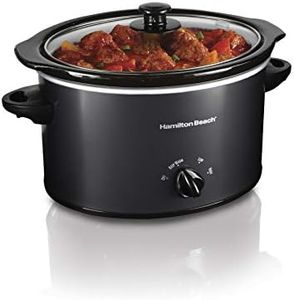 Hamilton Beach 3-Quart Slow Cooker With Dishwasher-Safe Crock & Lid, Matte Black (33231)