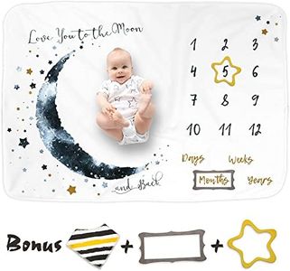 Luka&Lily Manta Meses para Bebe Hombre - 150x100cm - Manta Cumple Mes Bebes - Tabla de Crecimiento para su Primer Año - Mantas como Accesorios para Fotografia