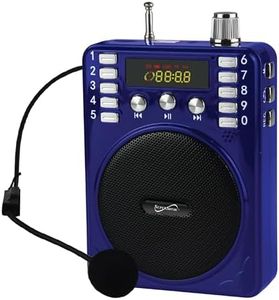 Supersonic SC-1443BT Lightweight Bluetooth Portable PA System Voice Amplifier Built-in BT Receiver, LED Display, FM, USB/SD/AUX Input Karaoke Jack, Mic, Recording & Repeat (SC-1443BT Blue)