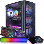 STGAubron Gaming Desktop PC,Intel Core I7 3.4 GHz up to 3.9 GHz,16G RAM,512G SSD,Radeon RX 580 8G GDDR5,WiFi,Bluetooth 5.0,RGB Fanx6,RGB Keyboard&Mouse&Mouse Pad,RGB BT Sound Bar,W10H64