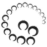 Lusofie 18PCS Acrylic Septum Stretching Kit Black Septum Pincher Tapers C Shape Septum Piercing Kit Stretching Expander Rings for Nose Ear Gauges Size 14G 12G 10G 8G 6G 4G 2G 0G 00G