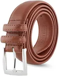 John William Clothing Leather Belts For Men - Brown Belt - 1.18" Dress & Casual Belt in Gift Bag - 42 Burnt Amber