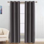 Galaxy Home Decor 2 Piece Room Darkening Thermal Insulated Blackout Curtains for Door 7 Feet, Grey (Grey, 7 Feet (2pc))